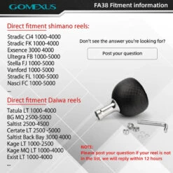 Gomexus Carbon Power Knob 38mm -Fishing Equip Store Power knob carbon fa38 fitment information 800x 72834535 4ae0 4f33 910e 35a0683c2ac5