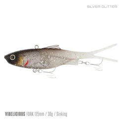 Samaki Vibelicious 125mm 29 Samaki Vibelicious 125mm -Fishing Equip Store Samaki Vibelicious 125mm Silver Glitter