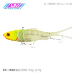 Samaki Vibelicious 150mm 19 Samaki Vibelicious 150mm -Fishing Equip Store Samaki Vibelicious Chartreuse UV Head