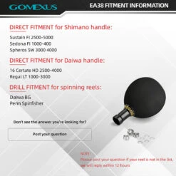 Gomexus EVA Power Knob 38mm -Fishing Equip Store fitment infomation Gomexus ea38 1 800x bf2dbf41 bc6c 402e ae69 59b845506087